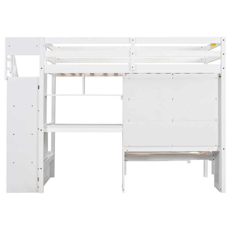Loft Bed With Built In Desk And Staircase