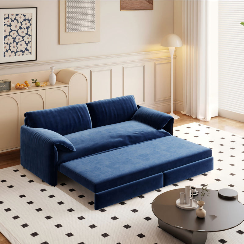 Queen Pull Out Sofa Bed With Side Storage