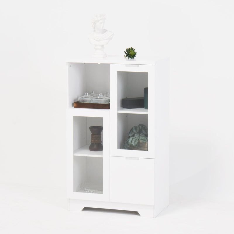 Modern Cabinet With Glass Doors And Drawer