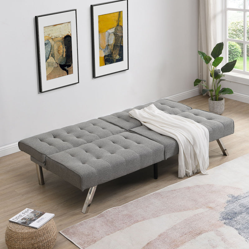 Modern Sofa Bed With Wood Frame And Stainless Legs