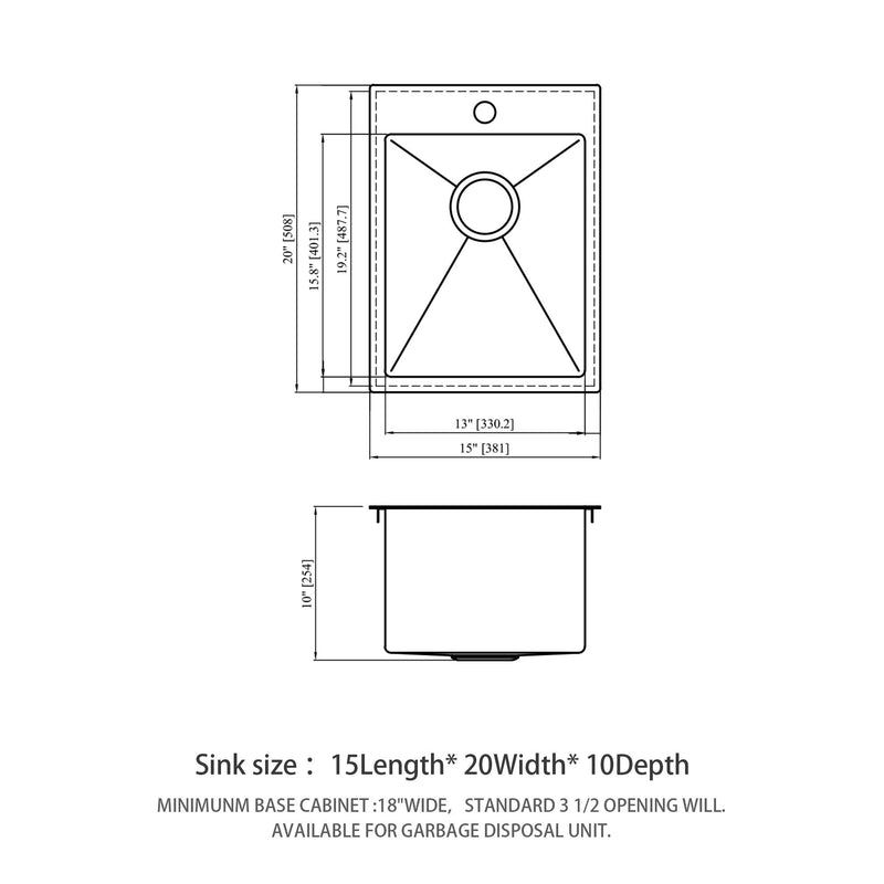 Stainless Steel Drop In Kitchen Sink, Topmount