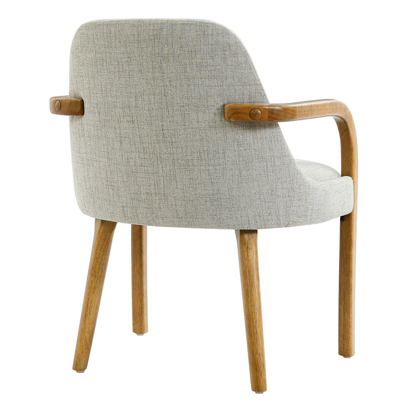 Dining Indoor Upholstered Armchairs (Set of 2) - Beige / Light Oak