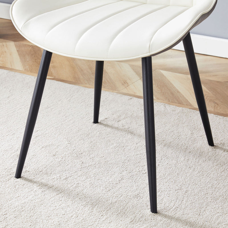 Modern Minimalist Dining Chair Set, Extended Seat Cushion