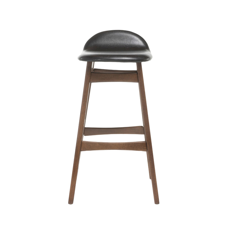 Contemporary Bar Stool With Stylish Seat And Small Backrest