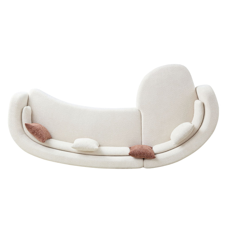Curved Sectional Sofa, L - Shape Modular Chaise
