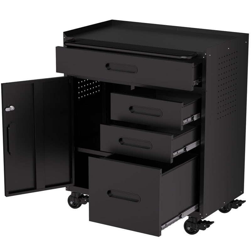 Rolling Tool Cabinet Heavy Duty Garage Storage With Lockable Doors