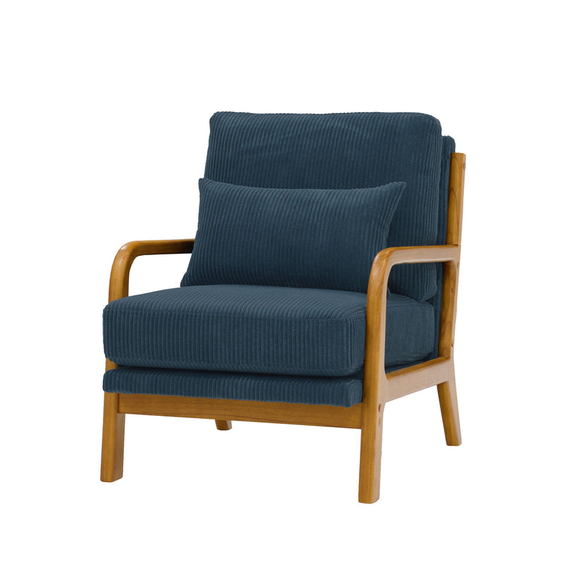 Upholstered Armchair With Back Support Pillow