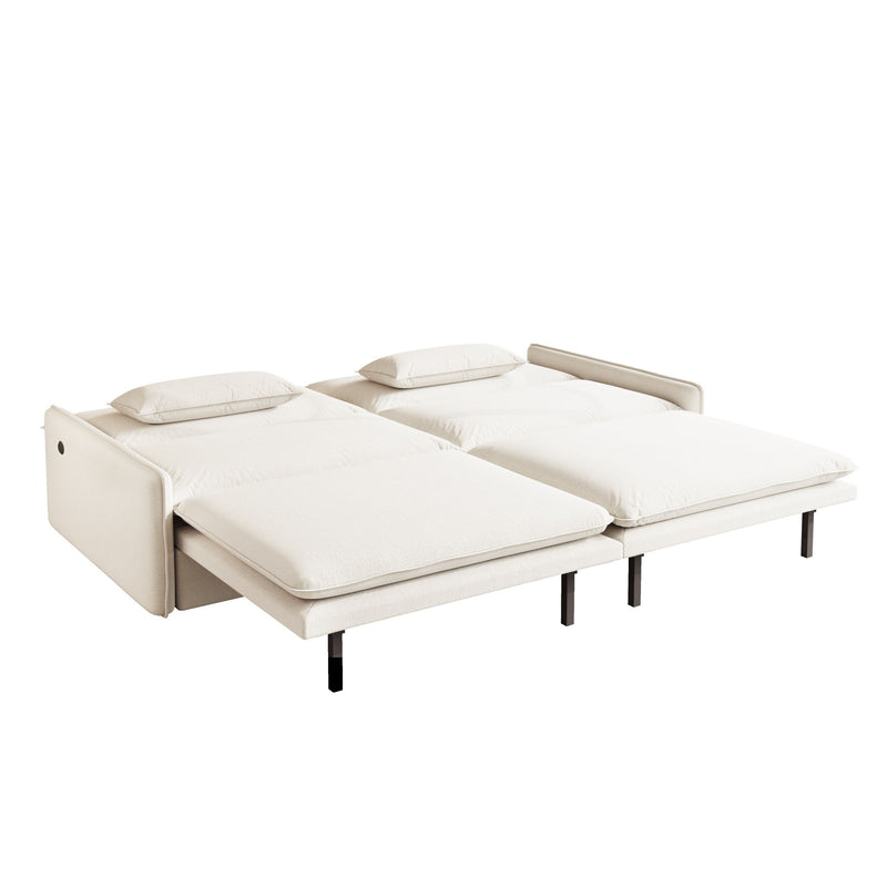 4 Seat Convertible Sleeper Sofa Bed, Modern With Storage