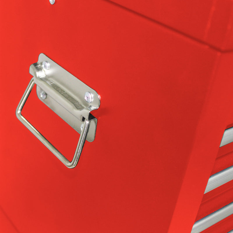 6 Drawer Lockable Tool Cabinet On Wheels, Steel Rolling Tool Chest With Detachable Toolbox