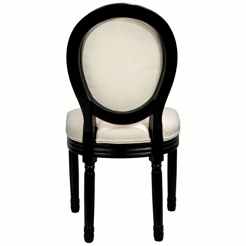 Dining Chairs Upholstered With Sponge Round Back (Set of 2) - Black