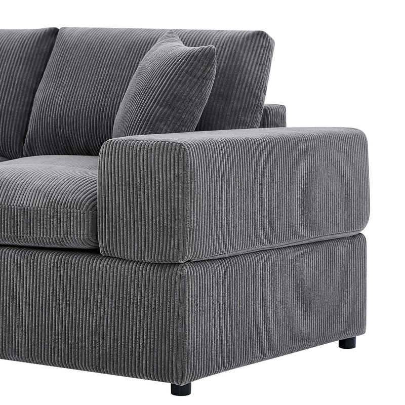 Upholstered Symmetrical Modular Sectional With 6 Seating
