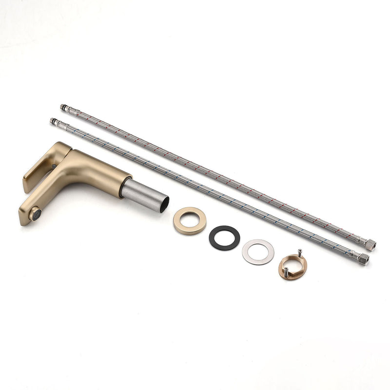 Modern Bathroom Sink Faucet Single Handle Brass Countertop Mount