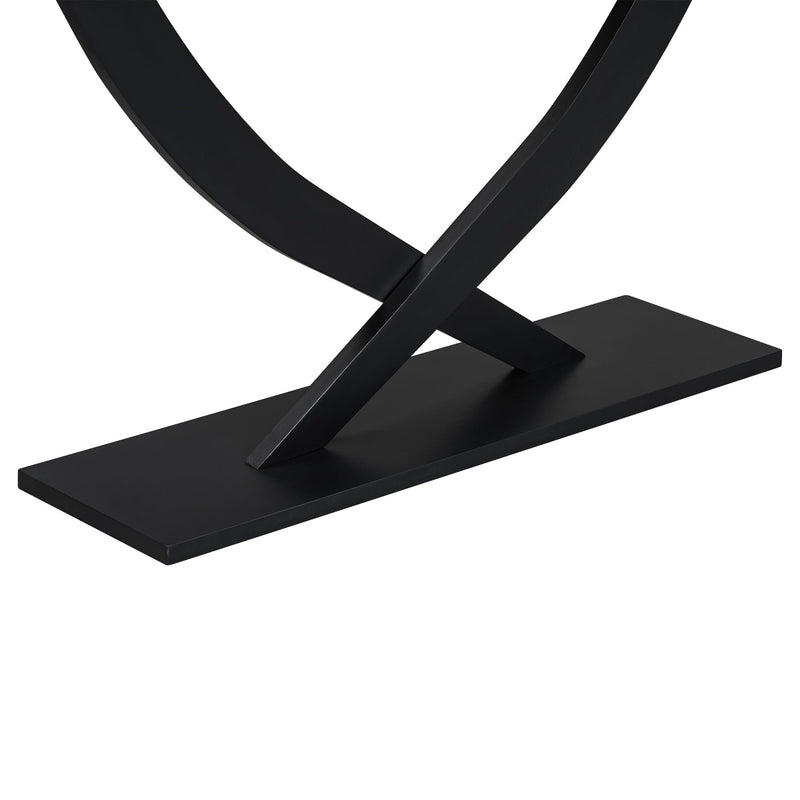 Console Table With Cross Leg Base And Reinforced Support Plate