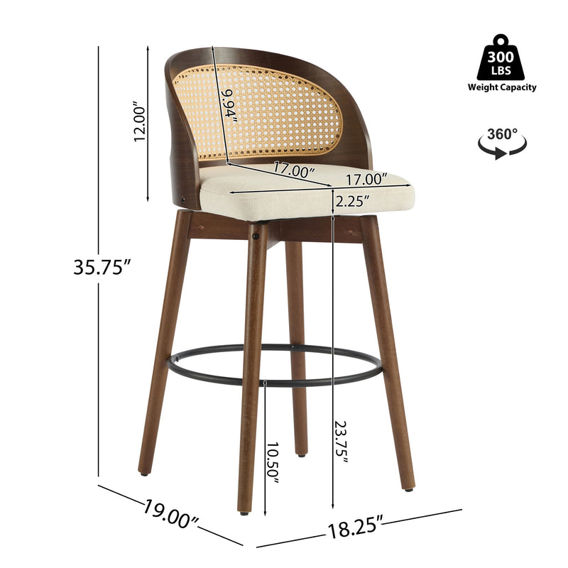 Como - Indoor Wood Barstool (Sey of 2)