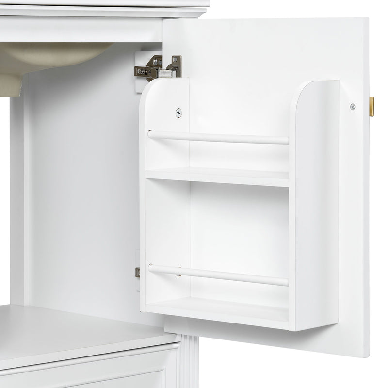 Freestanding Bathroom Vanity With Sink, Soft Closing Door, Drawer Storage - White