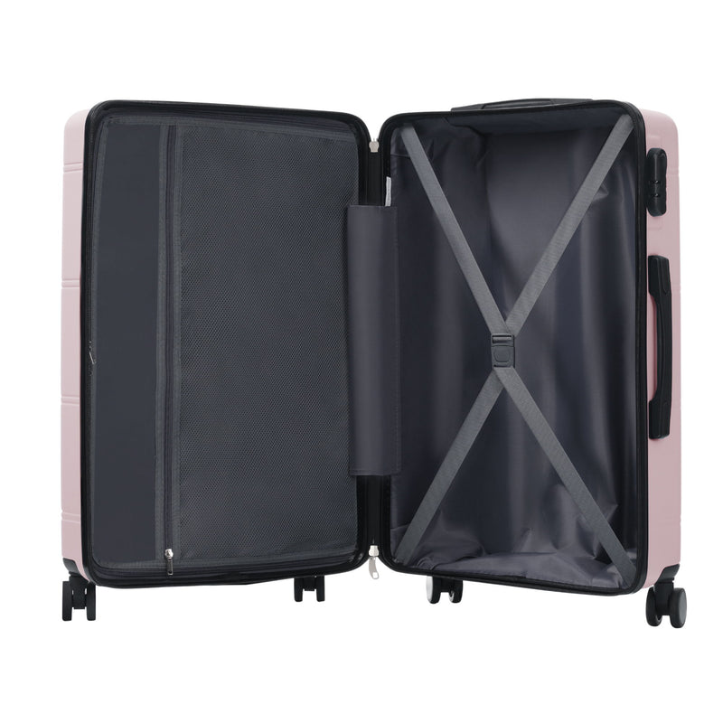6 Piece Lightweight Hardshell Luggage Set With Double Spinner Wheels, Password Lock