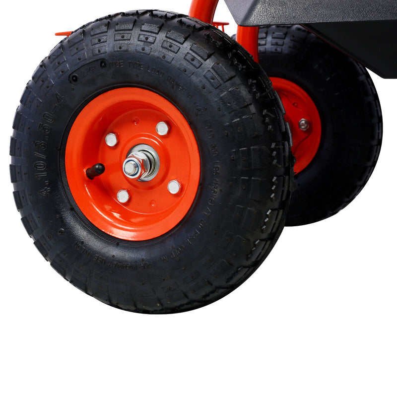 Rolling Garden Scooter Cart Seat With Wheels, 360 Swivel Seat, Tool Tray