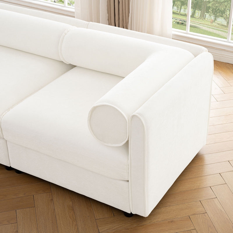 Modern Modular Sectional Sofa With Storag, Contemporary Cylindrical Design