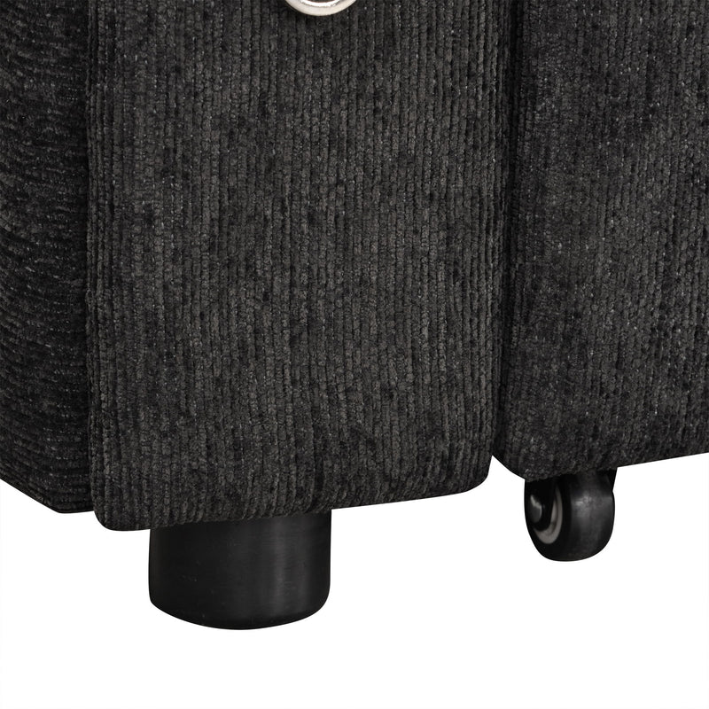 Convertible L Shaped Sofa Couch With Storage, Cup Holders, USB Ports