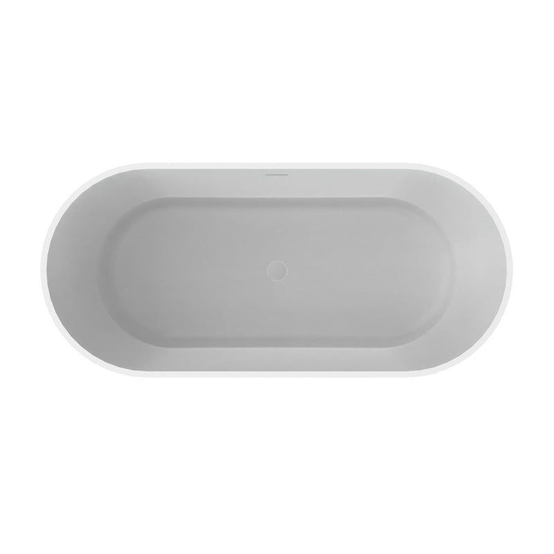 Solid Surface Freestanding Soaking Bathtub & Ergonomic Design