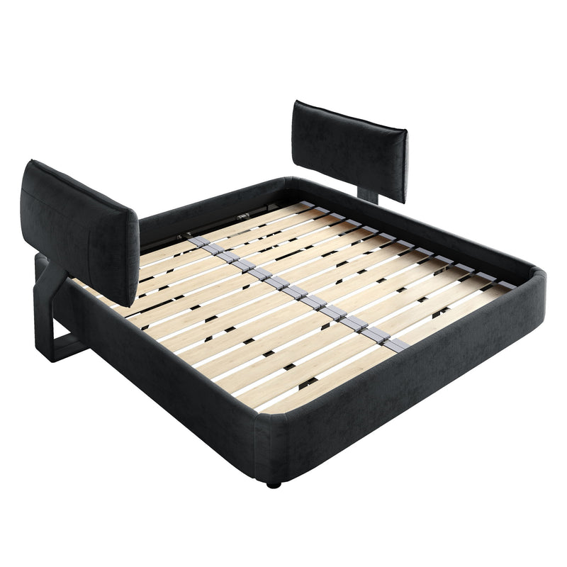 Cloud Bed Frame With Oversized Padded Movable Headboard
