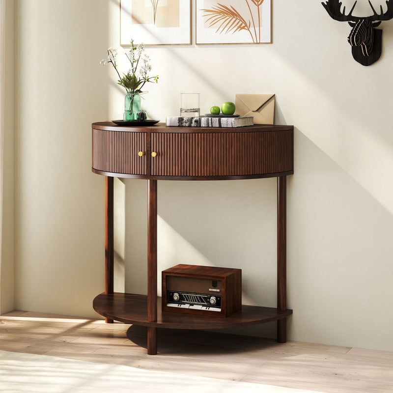 Demi Lune - Console Table With 2 Storage Drawers