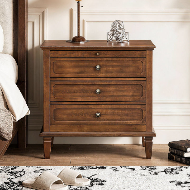 3 Drawer Nightstand With Charging Station, Bedside Table With USB & Type C Port And 2 AC Outlets