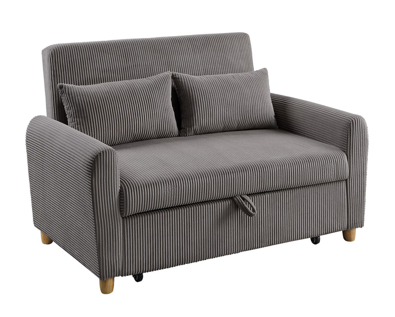 Justine - Convertible Sleeper Loveseat - Brown