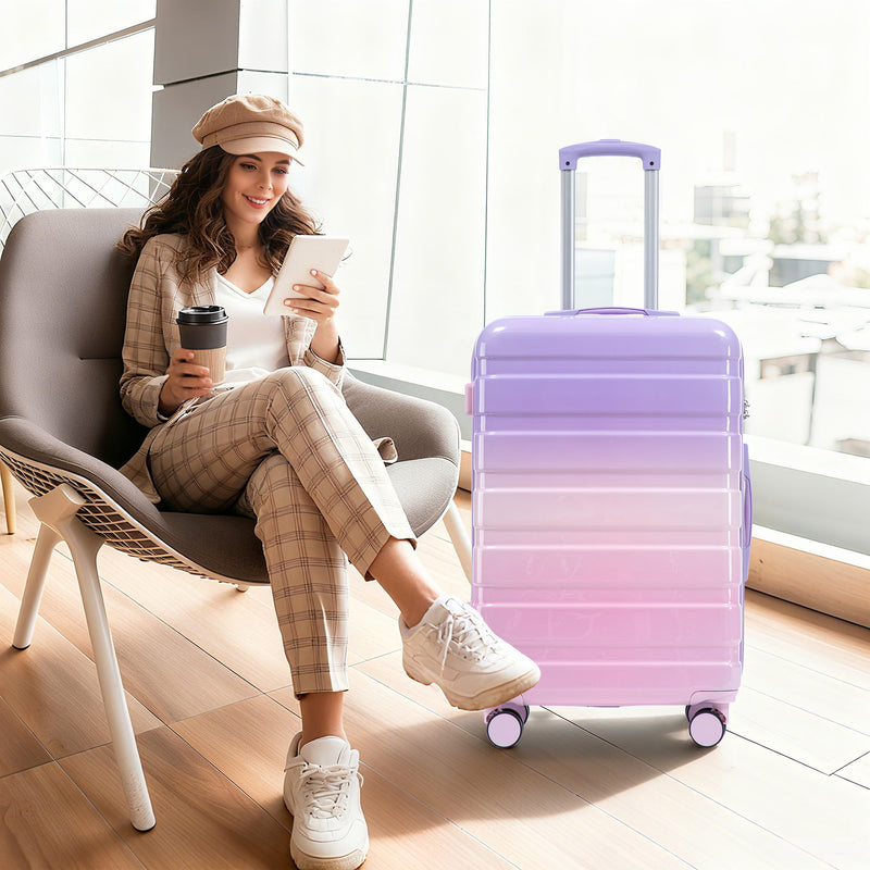 Luggage Set 20" /24" /28" With Combination Lock And Silent Wheels
