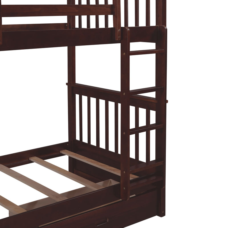 Bunk Bed With Ladders And 2 Storage Drawers