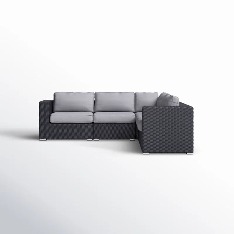 Luxurious Wicker Patio Sectional With Weather Resistant Sunbrella Cushions