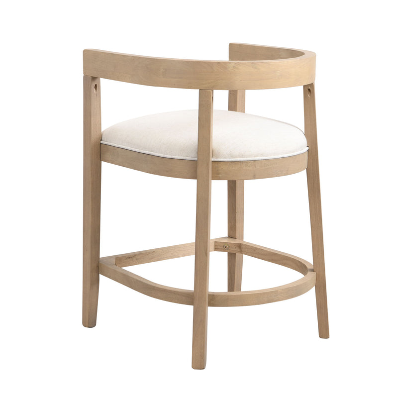 Modern Rubberwood Counter Stool Set With Upholstered Seats