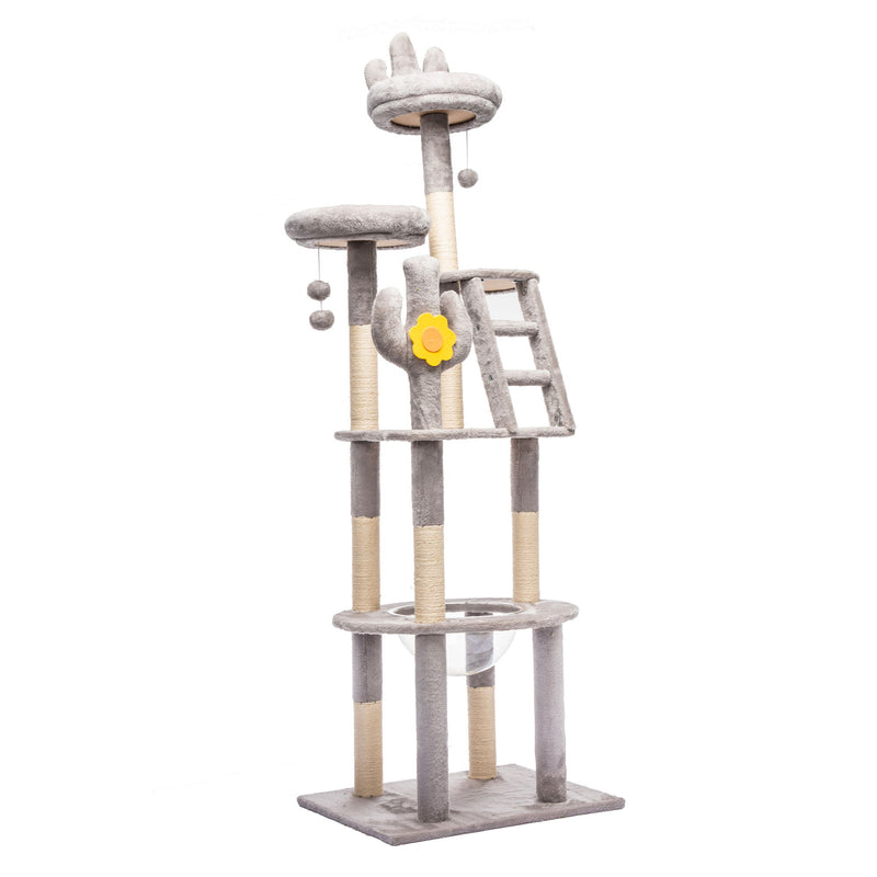 Cactus Cat Tree With Transparent Capsule
