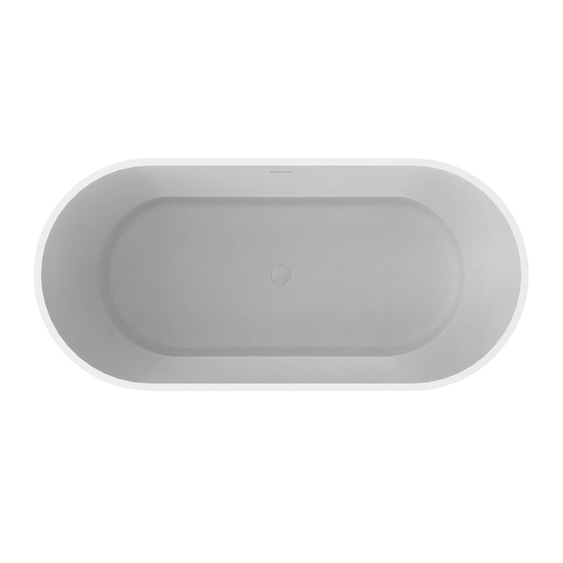 Solid Surface Freestanding Soaking Bathtub & Ergonomic Design