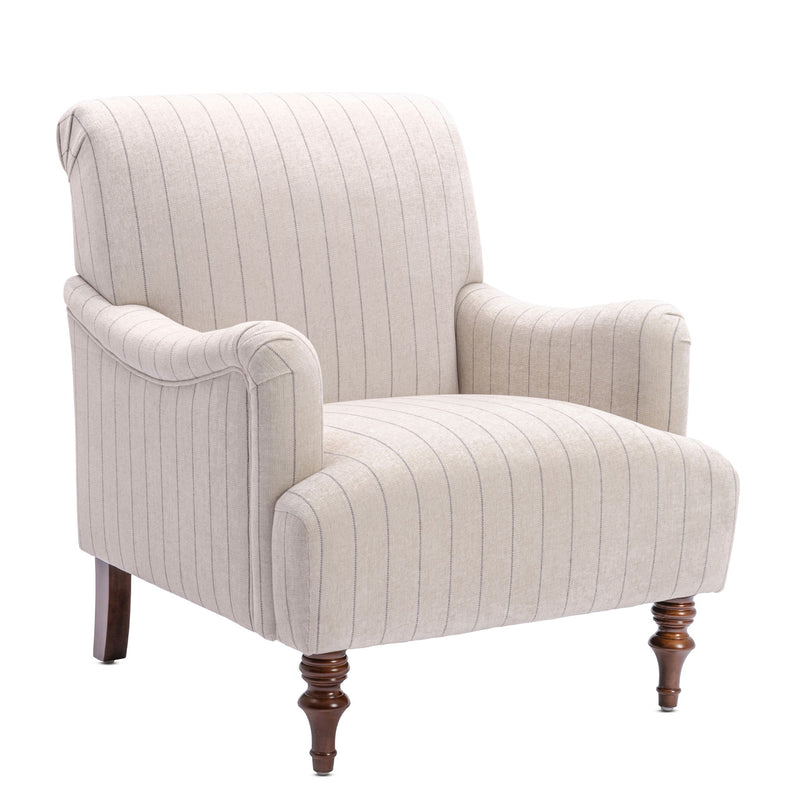 Sylvia - Striped Arm Chair - Natural