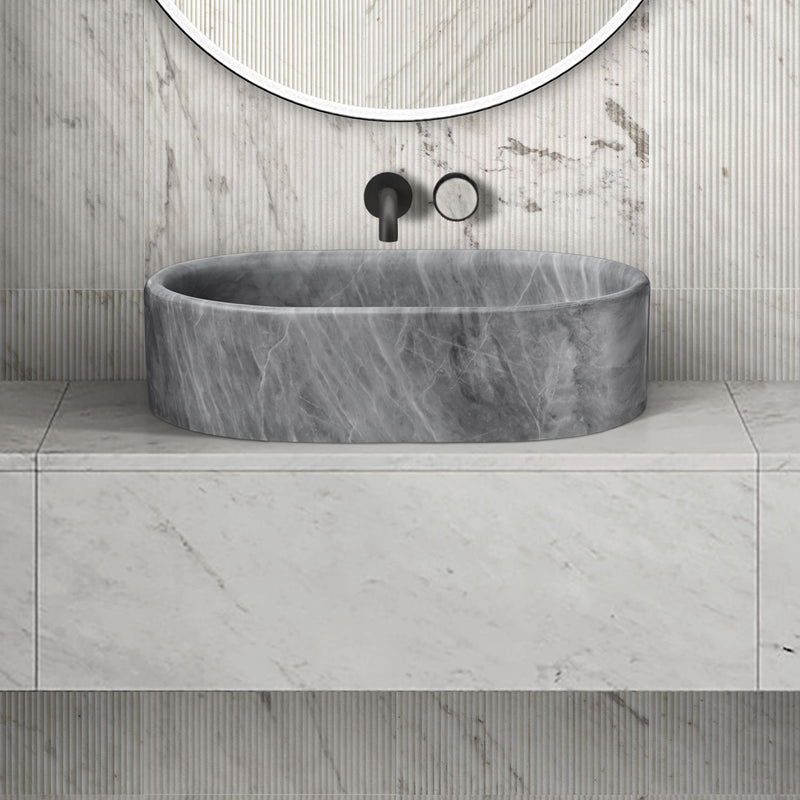 Bathroom Vessel Sink, Semi Polished Surface