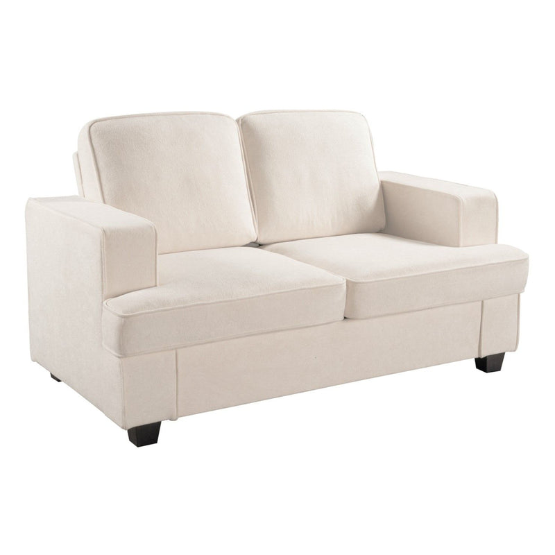Modern Loveseat, Comfortable 2 Seater Couch With Deep Seating, Loose Back Cushions, Wide Arms