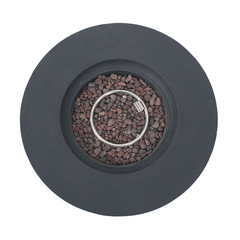 Modern Lightweight Concrete Outdoor Circular Fire Pit 50, 000 Btu