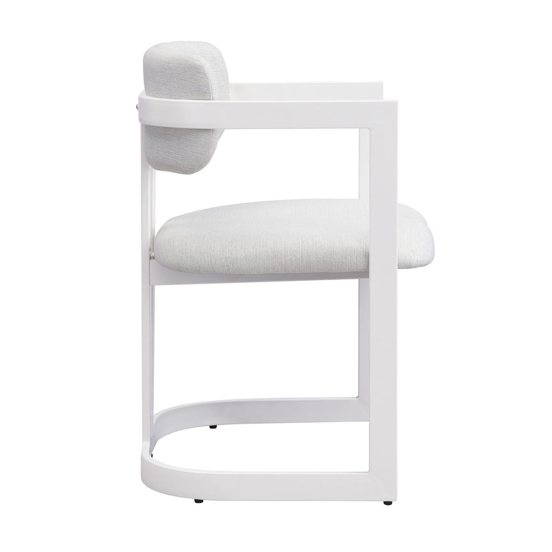 Upholstered Dining Armchairs (Set of 2) - Beige / White