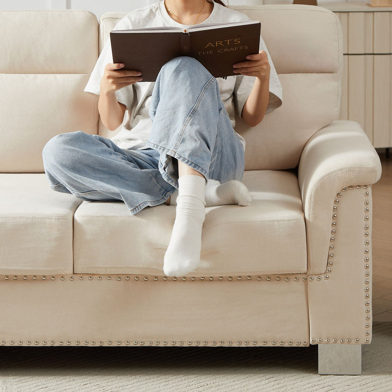 3 Seater Elegant Stationary Sofa