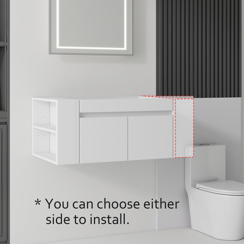 36" Floating Bathroom Vanity Cabinet, With Soft Close Double Doors, Wall Mounted, Cabinet Only - White