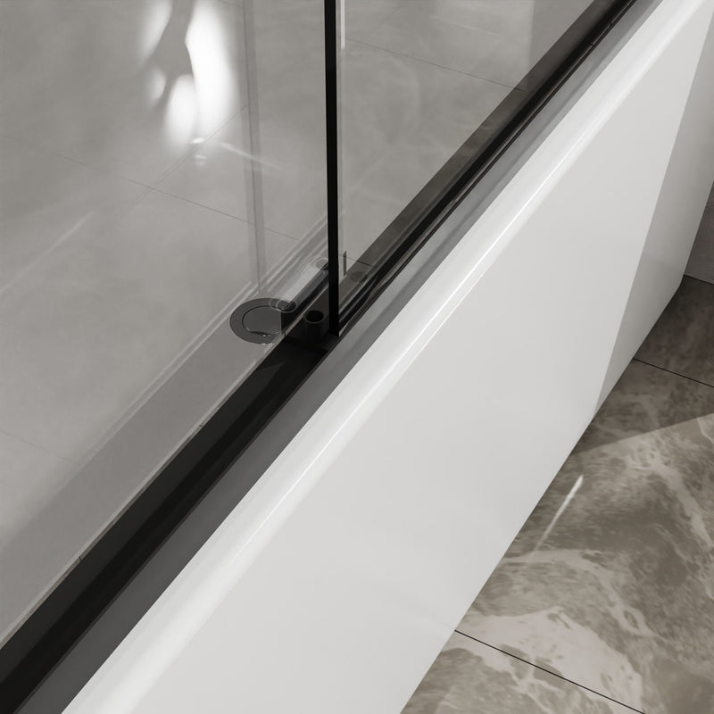 Goodyo - Double Sliding Bathtub Shower Door With Sgcc Clear Tempered Glass