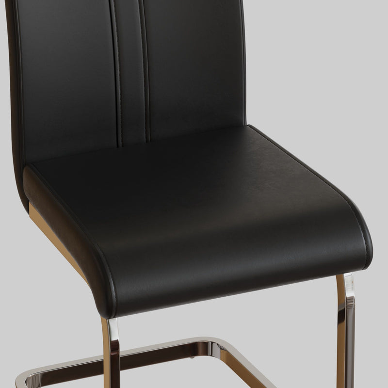 Modern Dining Chairs With Padded Seat, High Back
