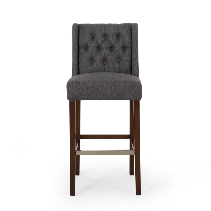 Solstara - Upholstered Dining Barstool With Button Tufted And Wing Back