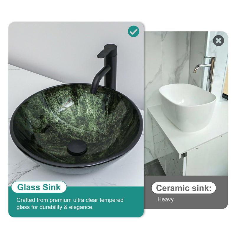 Vessel Sink With Faucet And Pop-Up Drain