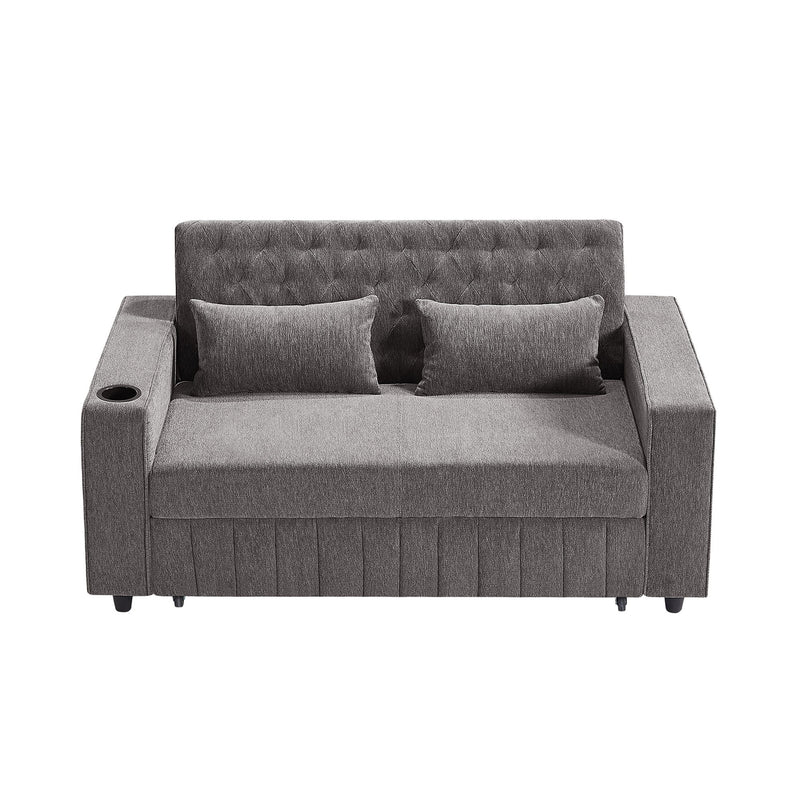 Pull-Out Sofa Bed Convertible Couch With Adjustable Backrest For Living Room
