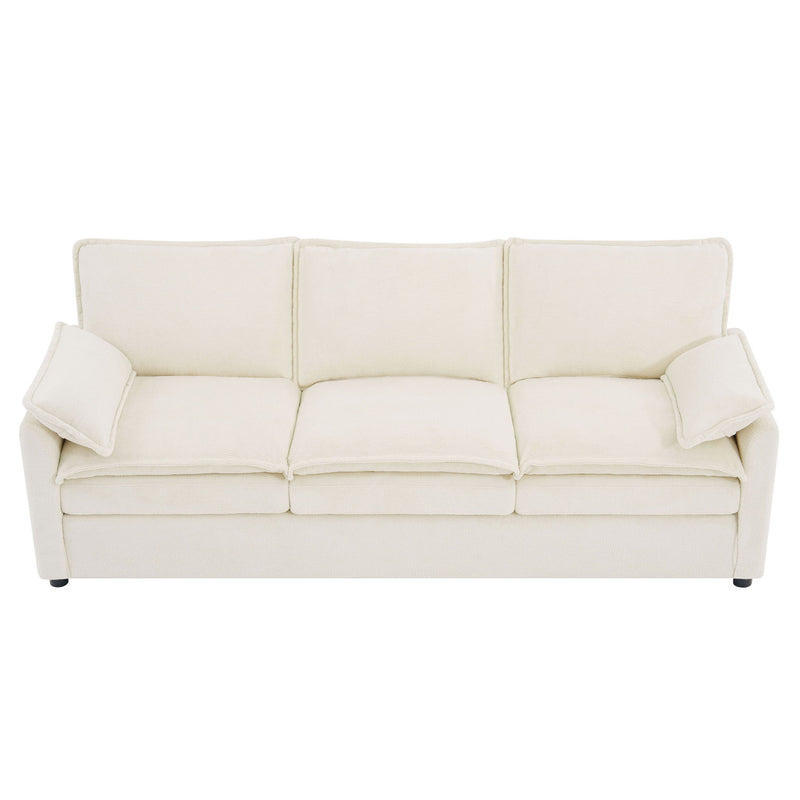 Modern 3 Seater Sofa With Side Storage Pockets For Living Room