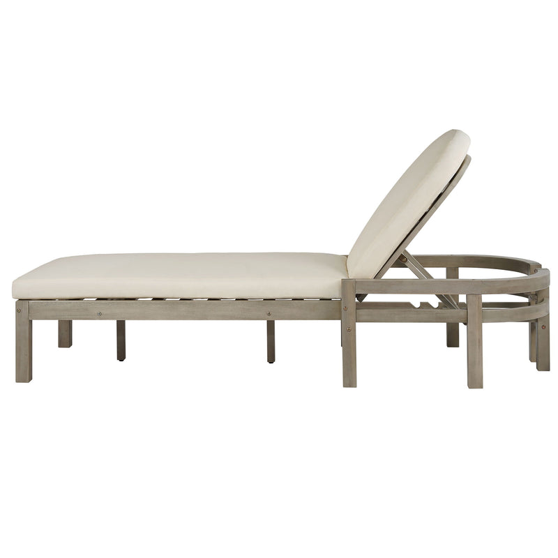 Outdoor Chaise Lounge With 5 Position Adjustable Backrest (Set of 2)