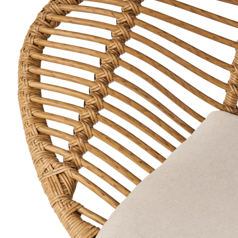 Cordella - Outdoor Woven Wicker Chairs With Cushions, (Set of 2)