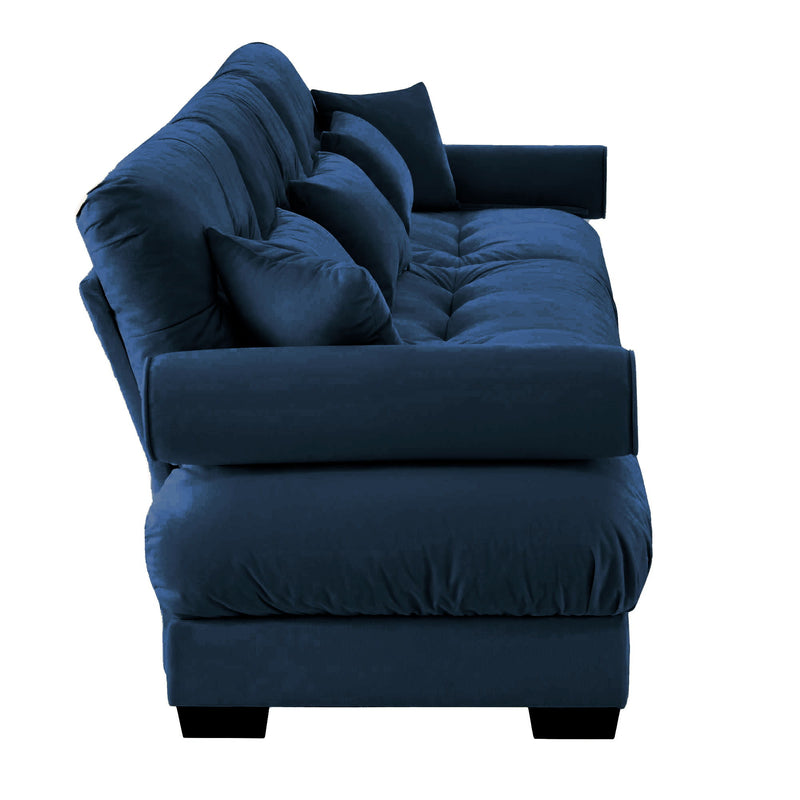 Modern Oversize Sofa With Cloud Like Comfort, Featuring Waist And Throw Pillows